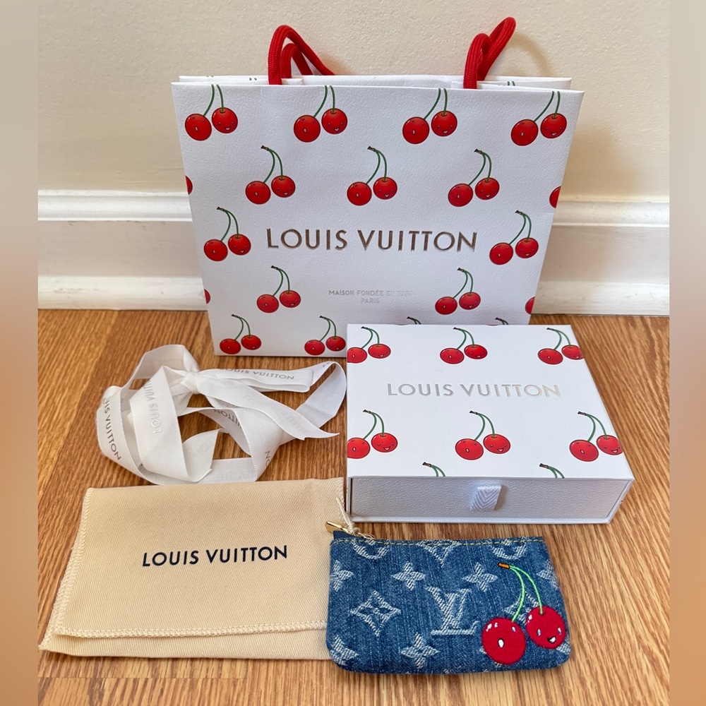 ❌SOLD❌ NWT Louis Vuitton X Takashi Murakami Cherry Denim Key Pouch